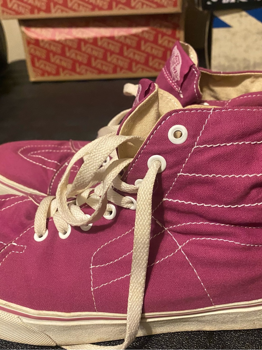 Vans Magenta High-Top Canvas Sneakers